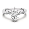 thumbnail image 1 of Ammo Jewel Marquise Cut Diamond Engagement Ring - 2.3 Ct Lab-Created Simulated Diamond with Hidden Halo & Split Shank Setting - 14K White Gold Plated Ring for Wedding or Special Occasion Gift, 1 of 3