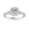 thumbnail image 1 of Ammo Jewel Oval Cut Diamond Halo Engagement Ring - 1.8 Ct Lab-Created Simulated Diamond - 14K White Gold Plated Ring - Great for Proposal - Gift for Her - Women's Jewelry - Unique Bridal Design, 1 of 3