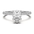 thumbnail image 1 of Ammo Jewel Pear Cut Diamond Hidden Halo Engagement Ring - 1.6 Ct Lab-Created Simulated Diamond - 14K White Gold Plated Ring - Gift for Her - Women's Jewelry - Bridal Design - Perfect for Proposal, 1 of 3