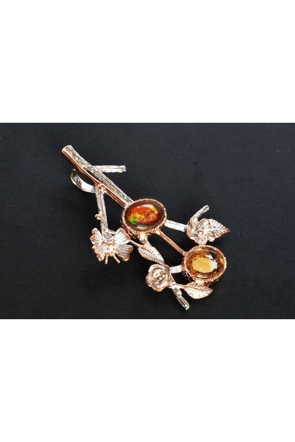 Ammolite Pendant-Flower Vintage