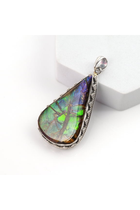 Ammolite Pendant-Pear Vintage