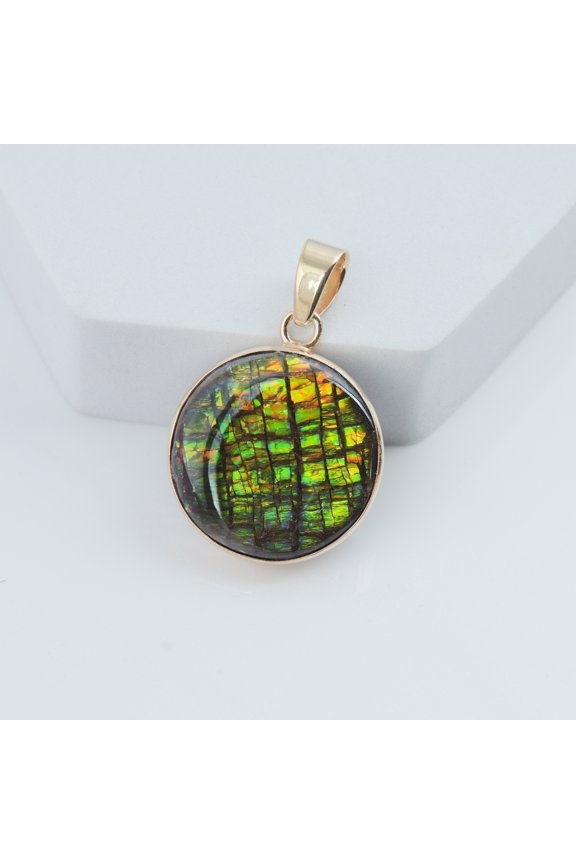 Ammolite Pendant-Round Basic