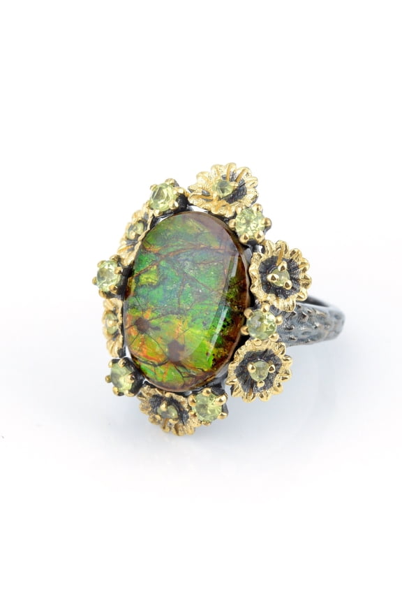 Ammolite Ring-Oval Vintage