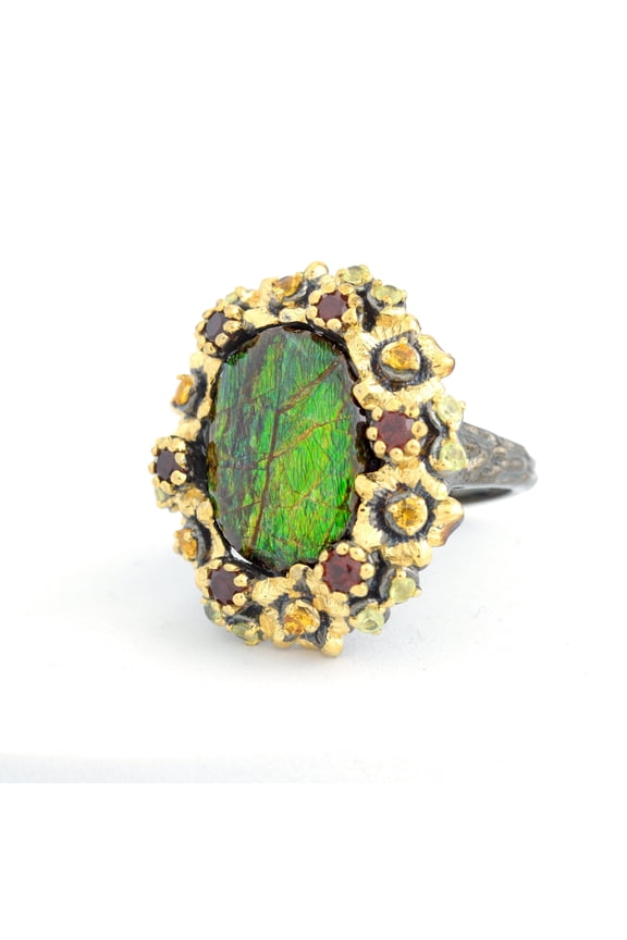 Ammolite Ring-Oval Vintage