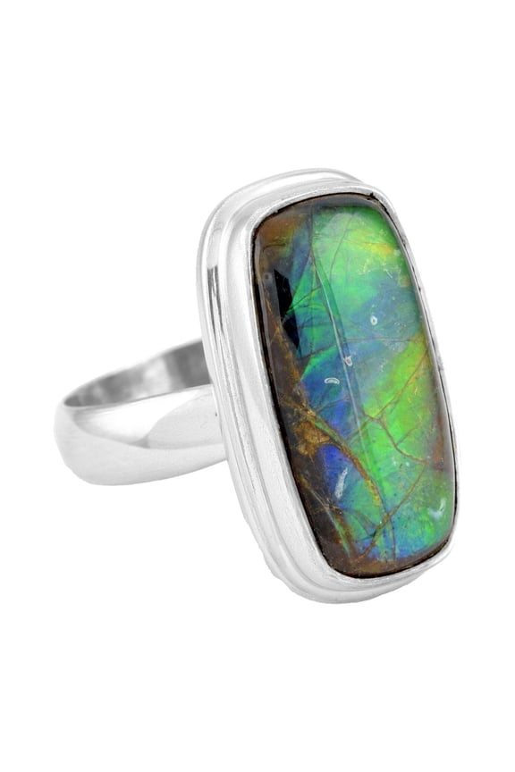 Ammolite Ring-Rectangle