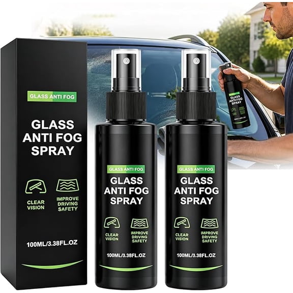Ammonia-Free Car Glass Cleaner Spray, Streak-Free Anti-Fog Auto Window Cleaner, Safe on Tinted Windows, Mirrors & Screens