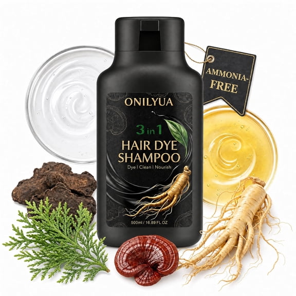 Ammonia-Free Hair Dye Shampoo, Black Color Shampoo for Women & Men | Semi Permanent Shampoo Hair Dye for Gray Hair, Instant Root Touch Up, Long-Lasting Gray Coverage, Champu para Canas, 500 ml