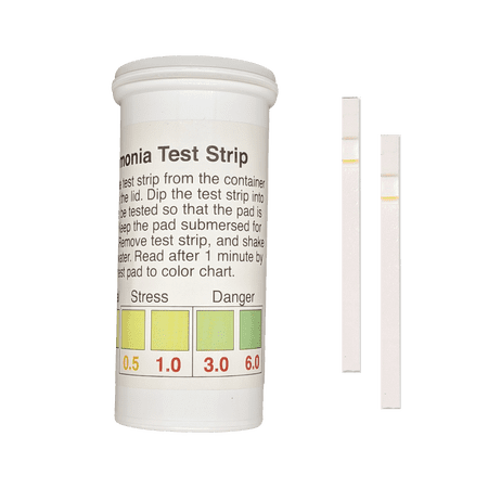 Ammonia NH3 Test Strips, 0-6ppm for Aquarium, Fish Tank and Pond Monitoring [Vial of 25]