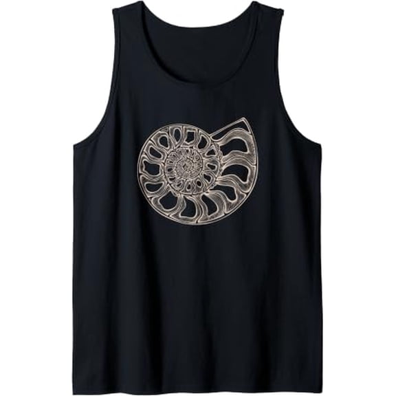 Ammoniate Shell Fossil Spiral Nautilus Tank Top Size S-3XL