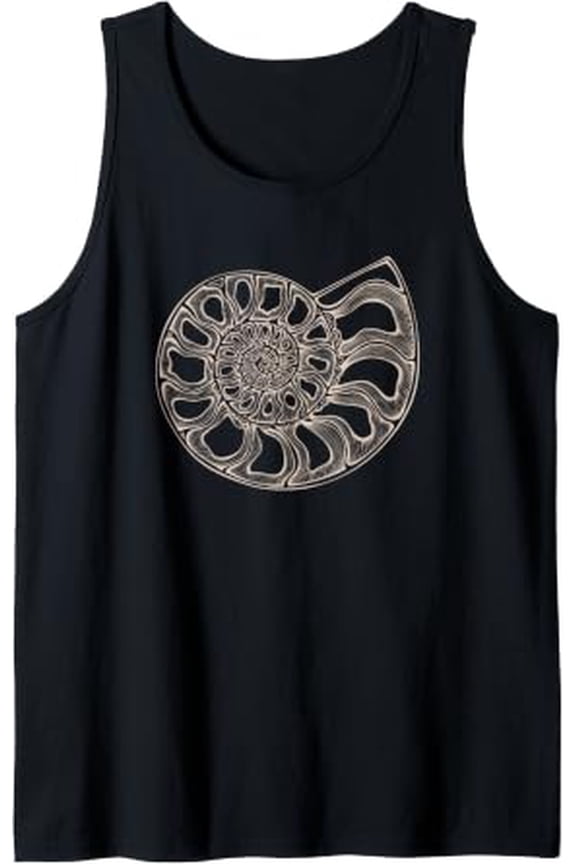 Ammoniate Shell Fossil Spiral Nautilus Tank Top Size S-3XL