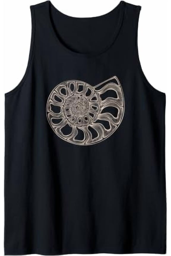 Ammoniate Shell Fossil Spiral Nautilus Tank Top Size S-3XL