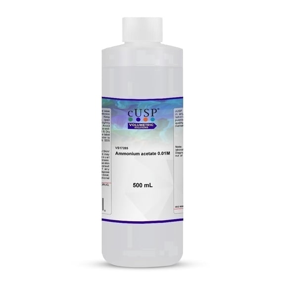 Ammonium Acetate 0.01M Solution | 500mL High-Purity Reagent for Laboratory, Chemical Analysis & Buffer Preparation