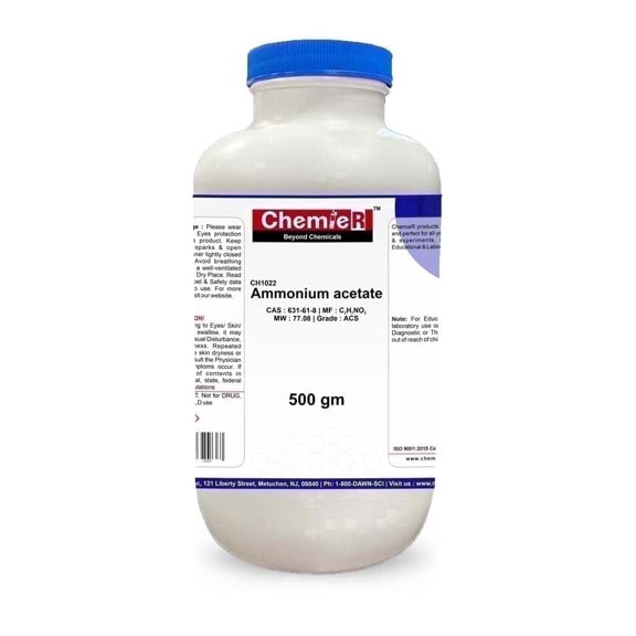 Ammonium Acetate ACS 500g, High-Purity, Lab-Grade for Chemical & Analytical Applications