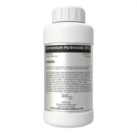 Ammonium Hydroxide 29%  High-Quality Aqueous Solution - 250mL (8 Fl Oz)