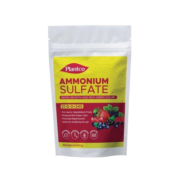 Ammonium Sulfate 21-0-0 Fertilizer with Nitrogen and Sulfur | Lowers pH in Alkaline Soil | Ideal for Lawns, Hydrangeas, Azaleas, Blueberries and Acid-Loving Plants | Made in USA | 2 lb Bag
