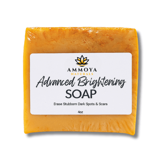 Ammoya Naturals Advanced Brightening Soap Kojic Acid, Alpha Arbutin, Niacinamide & Turmeric Glow and Even Tone Bar for Face & Body