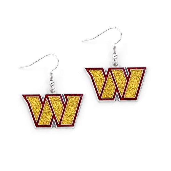 Amo 6326478995 Washington Commanders Glitter Dazzle Earrings