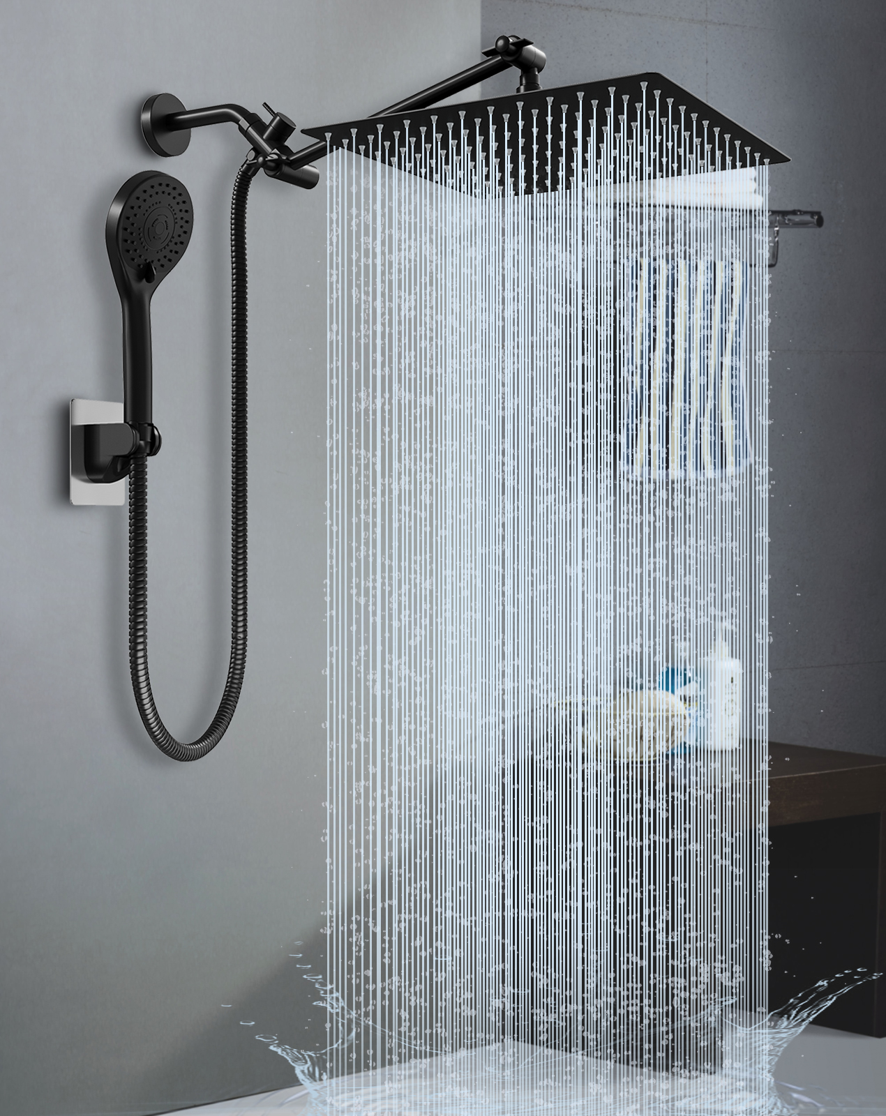 AquaDance 6 Zoll Regendusche Combo – 3-Wege System Mit Handbrause, 6 Einstellungen, Chrom