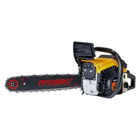 Open Box Amobro TimberMaster 20-Inch 58CC 3.4HP Gas Chainsaw with Auto-Lube Smart Saw for Tree and Wood Cutting