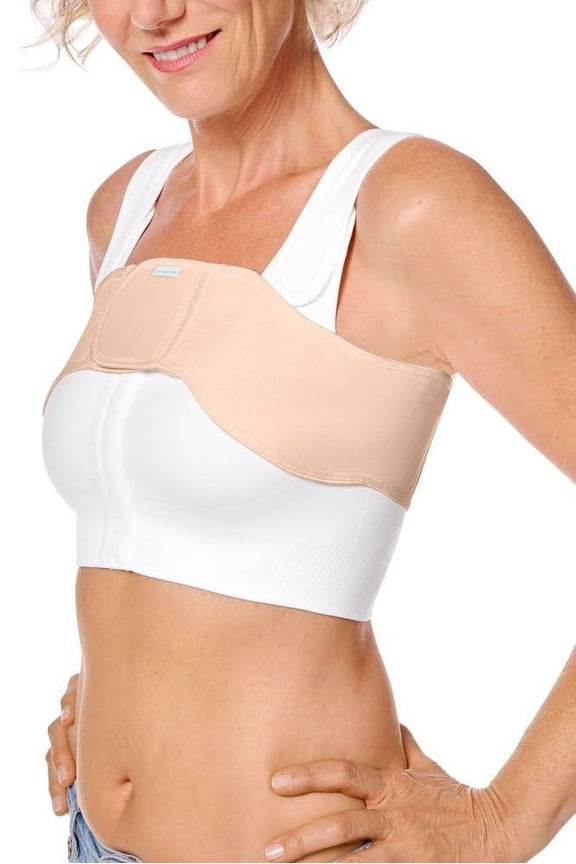 Anatomical Breast Compression Belt for use with Post Breast Surgery Bras & Lymphatic Compression Bras Rose Nude Size 38