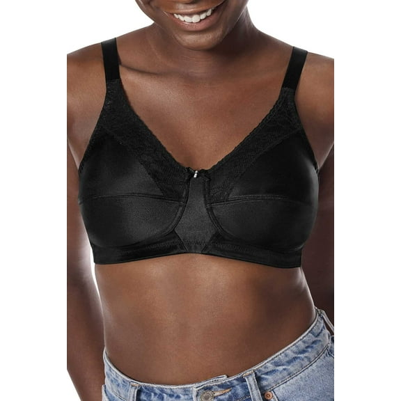 Amoena Women's Nancy Multi Part Cup Lace Trim Bra, 1151, Black, 40A
