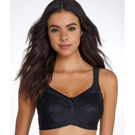 Amoena Women's Plus Size Isadora Full Figure Wirefree Pocketed Bra, Black, 38DD