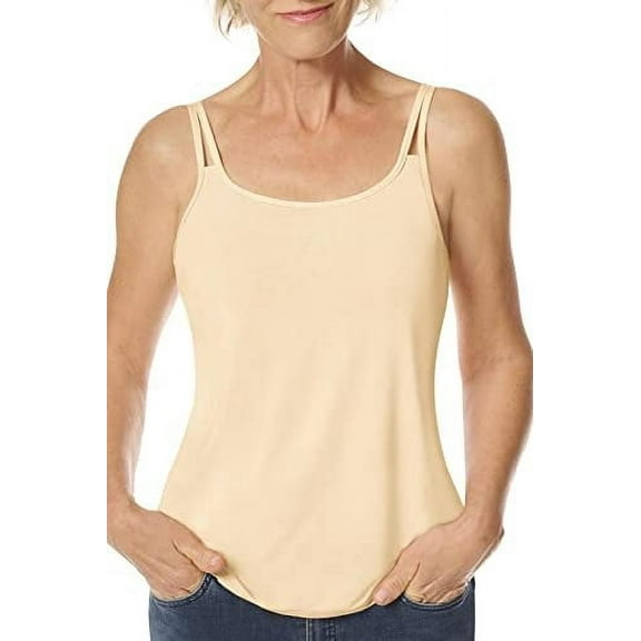 Amoena Women's Valetta Pocketed Camisole W/Built in Shelf Bra Nude, 6