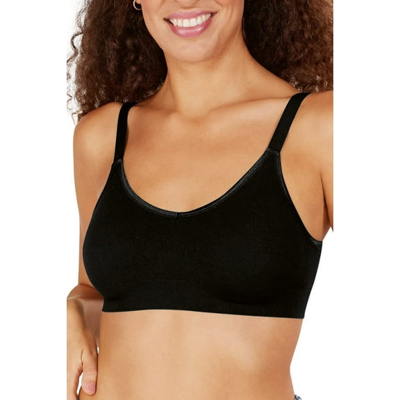 Amoena Womens Eliza Wire-Free Front Closure Pocketed Mastectomy Bra - Comfortable, Adjustable Wide Straps Black L