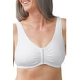 thumbnail image 1 of Amoena Womens Fleur Wire-Free Front Closure Cotton Pocketed Mastectomy Bra White MA/B, 1 of 2