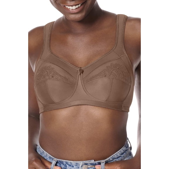 Amoena Womens Isadora Wire-Free Pocketed Mastectomy Bra Mocha 42DDD