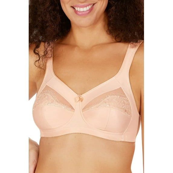 Amoena Womens Isadora Wire-Free Pocketed Mastectomy Bra Rose Nude 42D