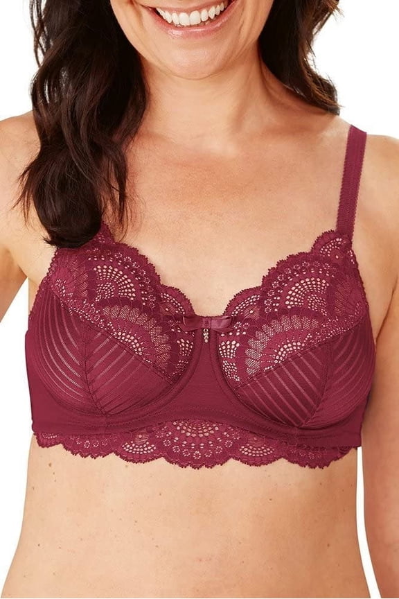 Womens Karolina Underwire Pocketed Mastectomy Bra, Supportive,Fashionable, Lace, Comfortable, Adjustable Sand 36DD
