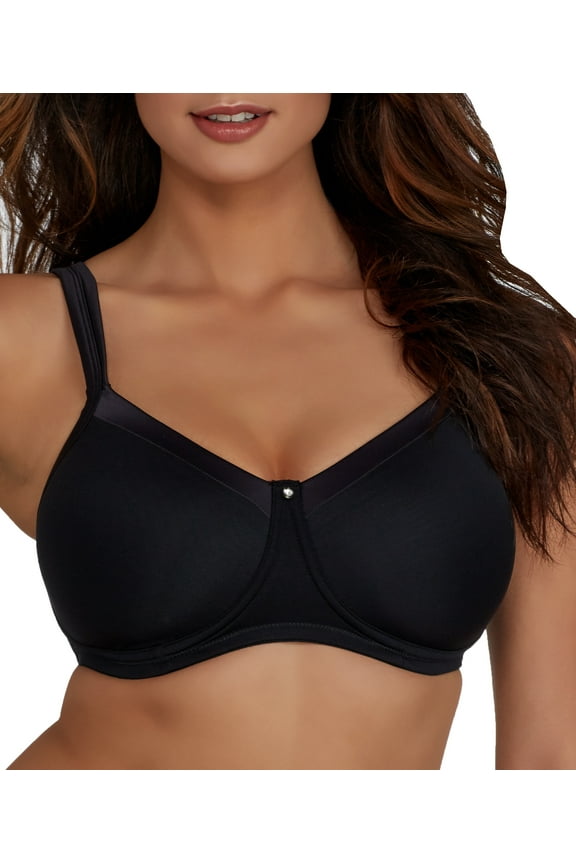 Women's Lara Satin Pocketed Seamless Wire Free Tshirt Bra, Black, 32AA