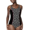 thumbnail image 1 of Amoena Womens Manila Full Bodice Swimsuit Pocketed Mastectomy Swimwear Black/White 18 B, 1 of 5