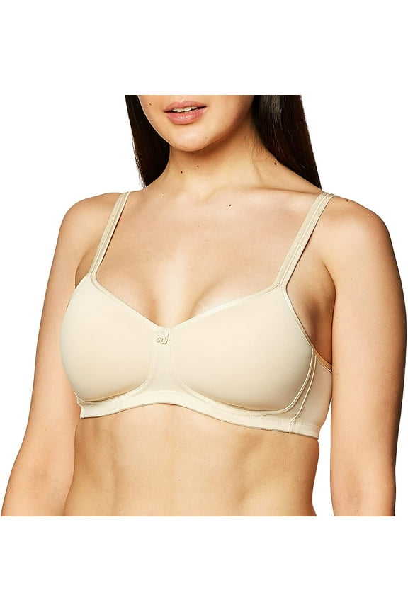 Womens Mara Padded Wire Free Pocketed Bra 34 DD Light Nude