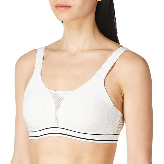 Amoena Womens Performance Light Support Pocketed Mastectomy Sports Bra 32 DD White