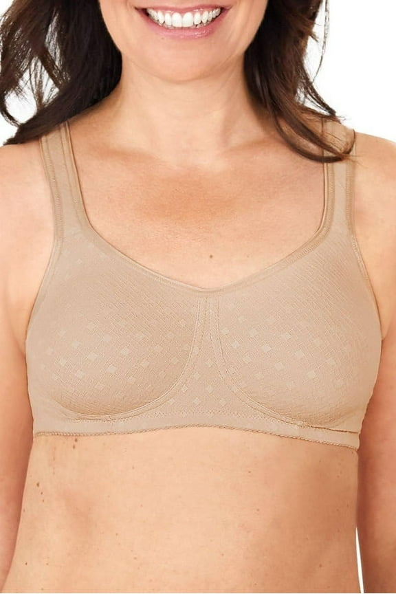 Womens Tiana Non-Wired Pocketed Mastectomy Bra - Comfortable, Wide Adjustable Straps Rose Nude 36AA