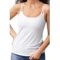 thumbnail image 1 of Amoena Womens Valletta Leisurewear Pocketed Camisole Mastectomy Top with Built-in Shelf Bra/Breast Support White 6, 1 of 3
