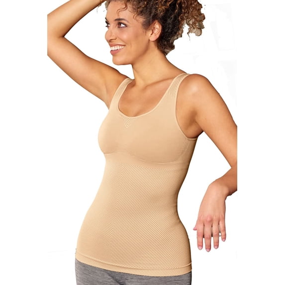 Amoena WomensCuraLymph Liane Longer Length Comfort Wide Padded Strap Integrated Underwire Pocketed Seamless Top - Supports/Stimulates Lymp Flow Lymphodema in Color Sand/Light Sand - Medium