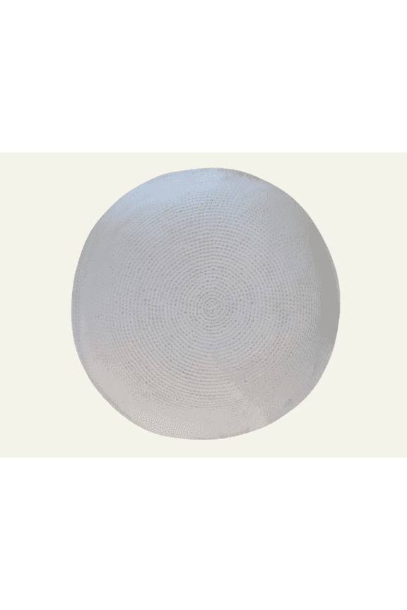Fine Yarn Cotton Religious Kippah, White, 14 cm