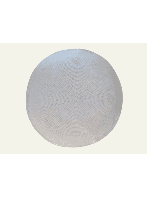 Fine Yarn Cotton Religious Kippah, White, 14 cm