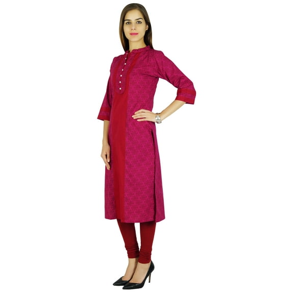 Amoghah Textured Pattern Purple Cotton Kurti Indian Women Kurta Gift