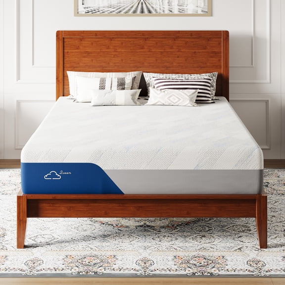 Amolife 12 inch Queen Mattress in a Box, Upgraded Thickened Memory Foam Layer, Premium Cooling Ice Silk Cover, Medium Firm