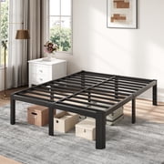 Amolife 14" Queen Metal Bed Frame, Heavy Duty Platform Bed Frame with 3500 lbs Capacity, Underbed Storage, No Box Spring Needed, Black