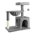 thumbnail image 1 of Amolife 29.5" Cat Tree Tower with Plush Condo Hammock, Large Perch Sisal Scratching Posts, Cat Furniture for Indoor Cats and Kittens, Grey, 1 of 9