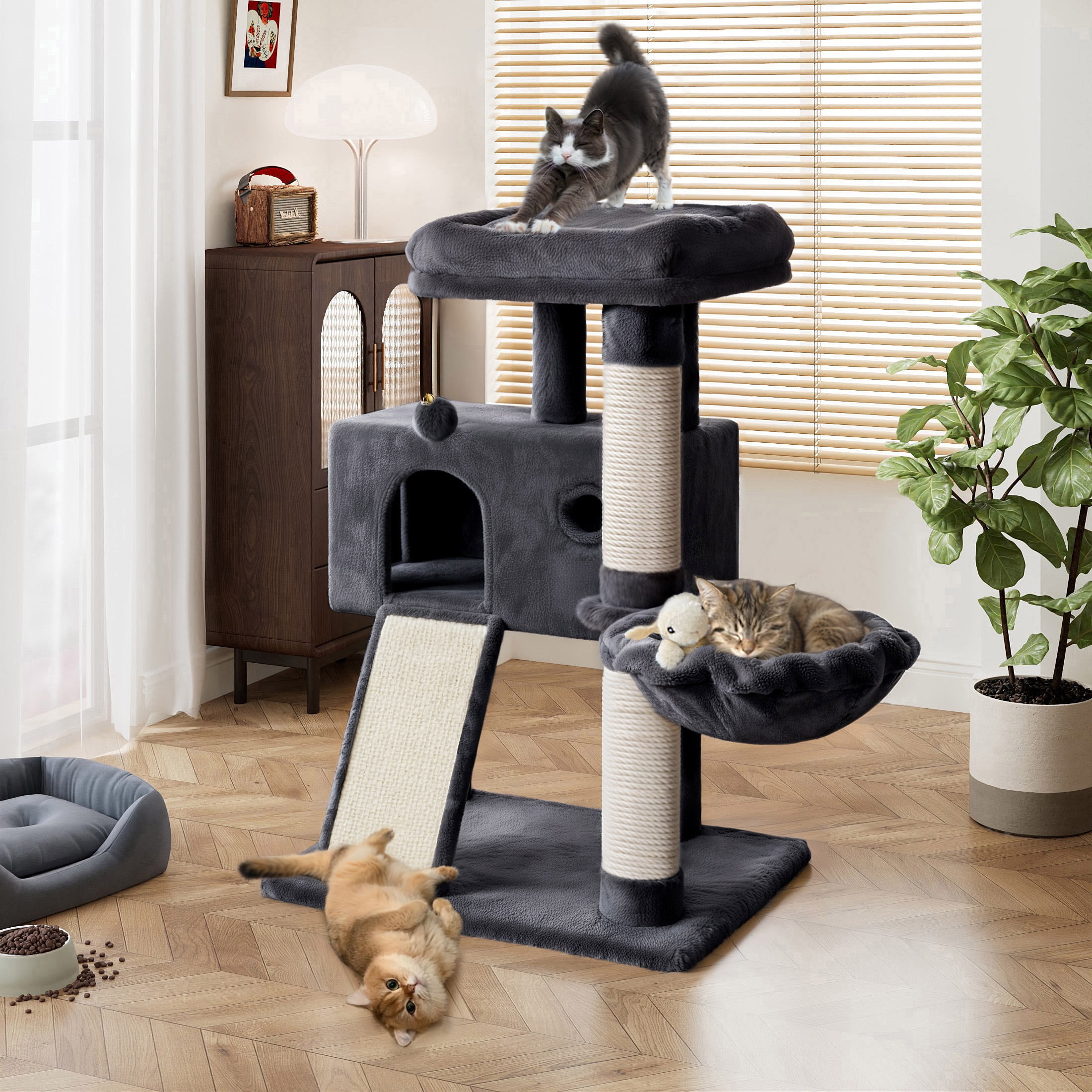 Amolife 36 Inch Cat Tower MultiLevel Cat Tree with Scratching Posts