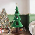 Amolife 63" Christmas Cat Tree Tower Condo with Balls & Cat Teaser