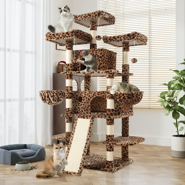 Amolife 68 Inch Cat Tower MultiLevel / XLarge Cat Tree King with