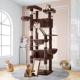 thumbnail image 1 of Amolife 81" Large Cat Tree Tower for Large Cats with Cat Condo Hammock, 2 Scratching Ramps, 6 Scratching Posts, Leopard Print, 1 of 8