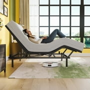 Amolife Basic Queen Size Ergonomic Adjustable Bed Frame Base with Upgraded Motor 2.0, Independent Head & Foot Incline, Wireless Remote Control, Base Only